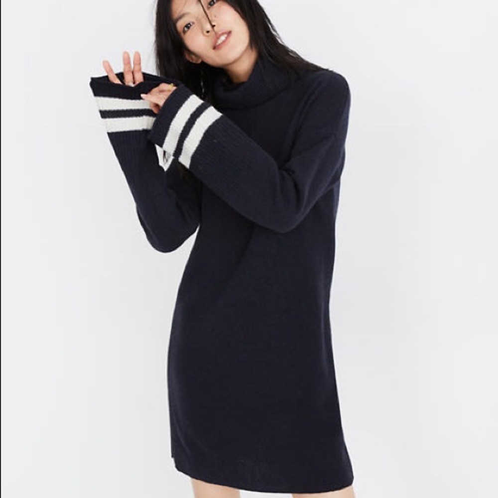 Madewell Bell-Sleeve Turtleneck Sweater-Dress